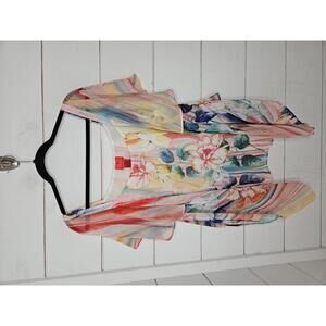 NWT Cristina XL vibrant watercolor flowers Lightweight & flowy blouse